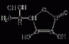 L(+)-抗坏血酸结构式