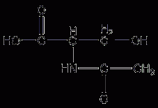 N-乙酰基-DL-丝氨酸结构式