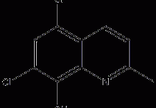 5,7-二氯-2-甲基-8-羟基喹啉结构式