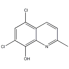 5,7-二氯-2-甲基-8-羟基喹啉结构式