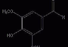 3,5-二甲氧基-4-羟基苯甲醛结构式